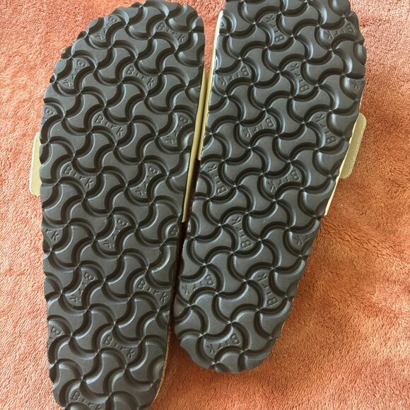 Birkenstock Cream and Gold Buckle Slides - Picture 3 of 3